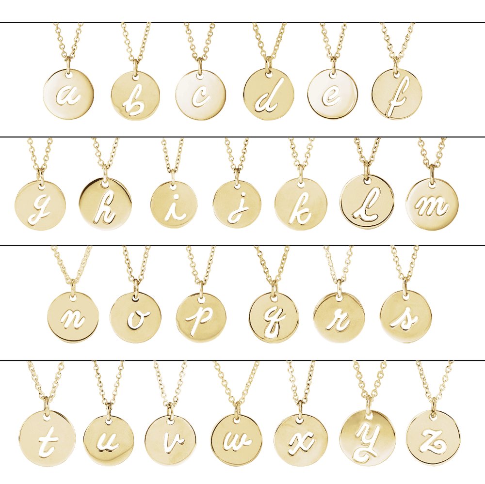 14K Yellow Script Initial L 16-18" Necklace