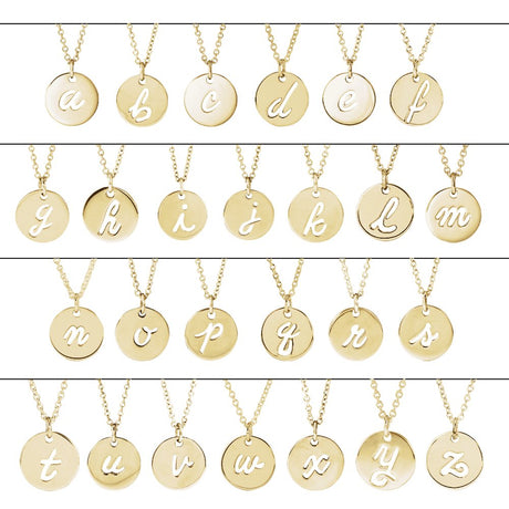 14K Yellow Script Initial L 16-18" Necklace