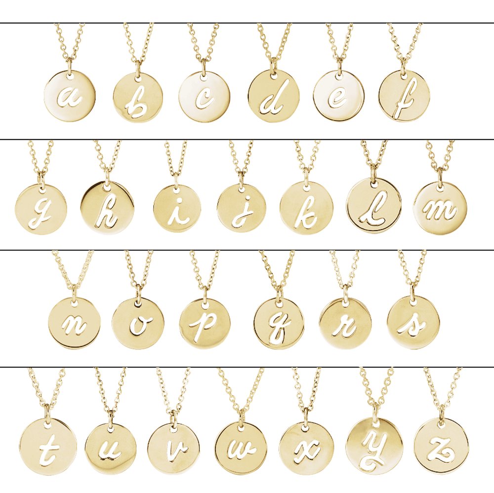 14K Yellow Gold Script Initial J Pendant