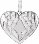 Sterling Silver Angel Wings Heart Ash Holder
