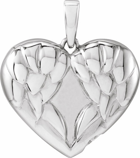 Sterling Silver Angel Wings Heart Ash Holder
