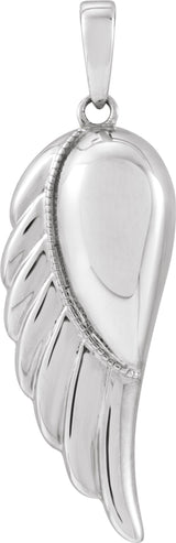 Sterling Silver Angel Wing Ash Holder Pendant
