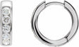 14K White Gold 5/8 CTW Natural Diamond 14 mm Hinged Hoop Earrings