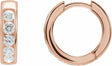 14K Rose Gold 5/8 CTW Lab-Grown Diamond 14 mm Hinged Hoop Earrings