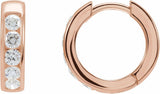 14K Rose Gold 5/8 CTW Lab-Grown Diamond 14 mm Hinged Hoop Earrings