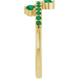 14K Yellow Natural Emerald Ring