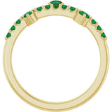 14K Yellow Natural Emerald Ring