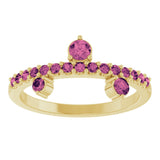 14K Yellow Natural Pink Tourmaline Ring