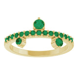 14K Yellow Natural Emerald Ring