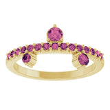 14K Yellow Natural Pink Tourmaline Ring