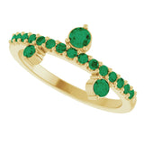 14K Yellow Natural Emerald Ring