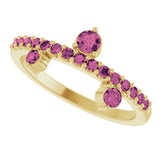 14K Yellow Natural Pink Tourmaline Ring