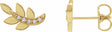 14K Yellow Gold .07 CTW Natural Diamond Leaf Earrings