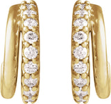 14K Yellow Gold 1/6 CTW Natural Diamond Hoop Earrings
