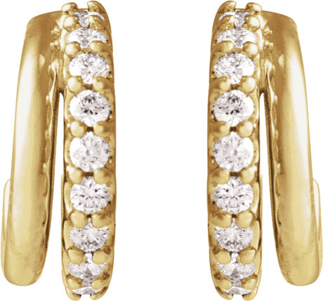 14K Yellow Gold 1/6 CTW Natural Diamond Hoop Earrings
