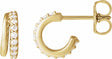 14K Yellow Gold 1/6 CTW Natural Diamond Hoop Earrings