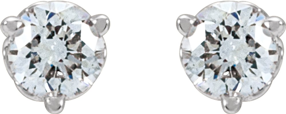 14K White 1/3 CT Lab-Grown Diamond Scroll Earrings