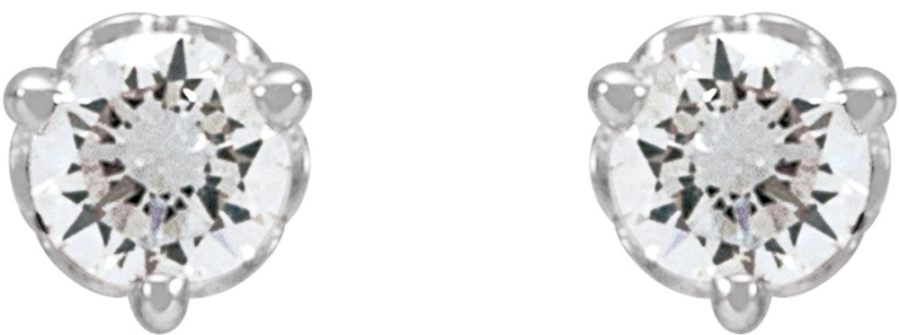 14K White 1/5 CT Lab-Grown Diamond Scroll Earrings