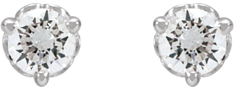 14K White 1/5 CT Lab-Grown Diamond Scroll Earrings