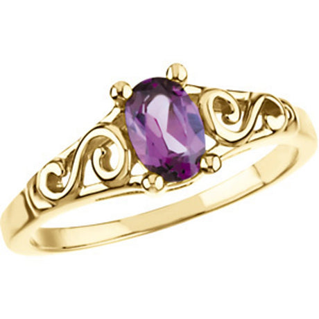 14KY June Imitation Birthstone Ring 