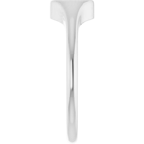 14K White Engravable Round Signet Ring