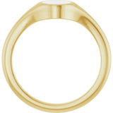 14K Yellow/White Engravable Round Signet Ring