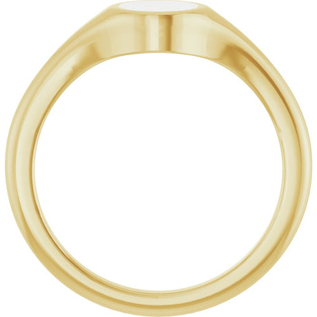 14K Yellow/White Engravable Round Signet Ring