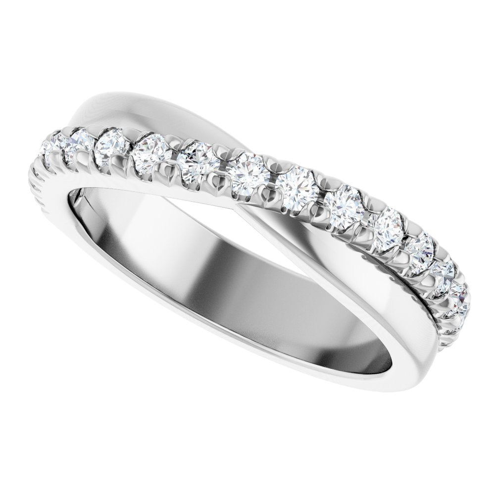 14K White 1/2 CTW Natural Diamond Anniversary Band