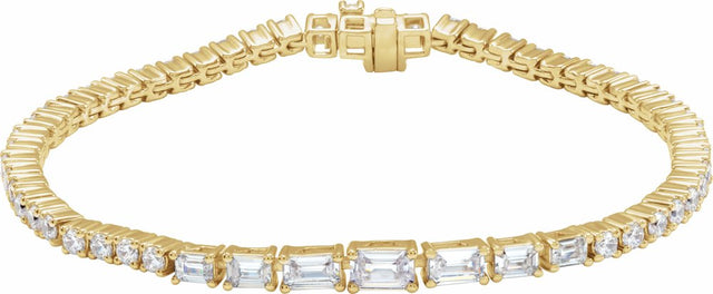 14K Yellow 4 5/8 CTW Lab-Grown Diamond Line 7" Bracelet