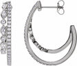 14K White Gold 1 1/5 CTW Lab-Grown Diamond 30.5 mm Hoop Earrings