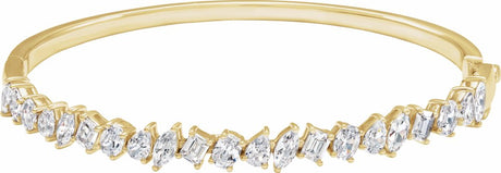 14K Yellow Gold 4 1/5 CTW Lab-Grown Diamond Bangle 7" Bracelet