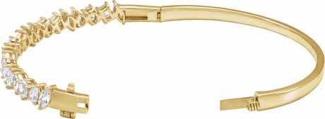14K Yellow Gold 4 1/5 CTW Lab-Grown Diamond Bangle 7" Bracelet