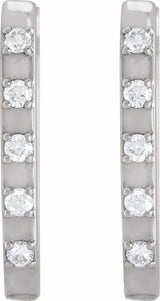 14K White 1/8 CTW Natural Diamond 17.25 mm Hoop Earrings
