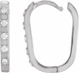 14K White 1/8 CTW Natural Diamond 17.25 mm Hoop Earrings