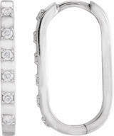 14K White Gold 1/6 CTW Natural Diamond 19.5 mm Hoop Earrings