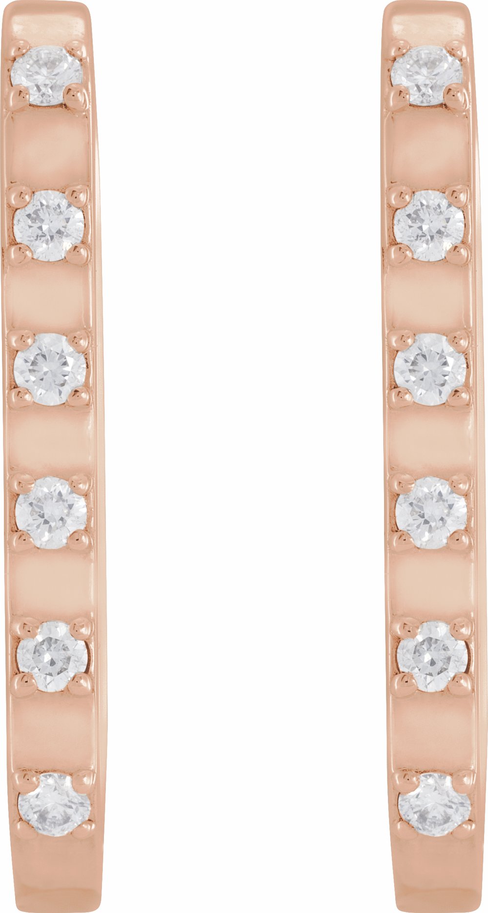14K Rose Gold 1/6 CTW Natural Diamond 19.5 mm Hoop Earrings