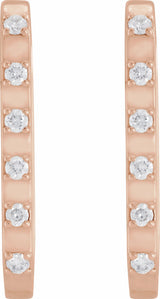 14K Rose Gold 1/6 CTW Natural Diamond 19.5 mm Hoop Earrings