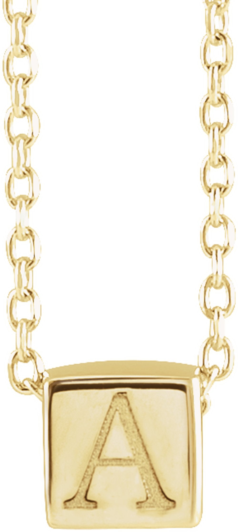 14K Yellow Gold 5x5 mm Cube 18" Necklace