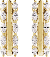 14K Yellow 5/8 CTW Natural Diamond Hinged 15 mm Hoop Earrings