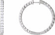 14K White 5 CTW Lab-Grown Diamond Inside-Outside Hinged 37.8 mm Hoop Earrings