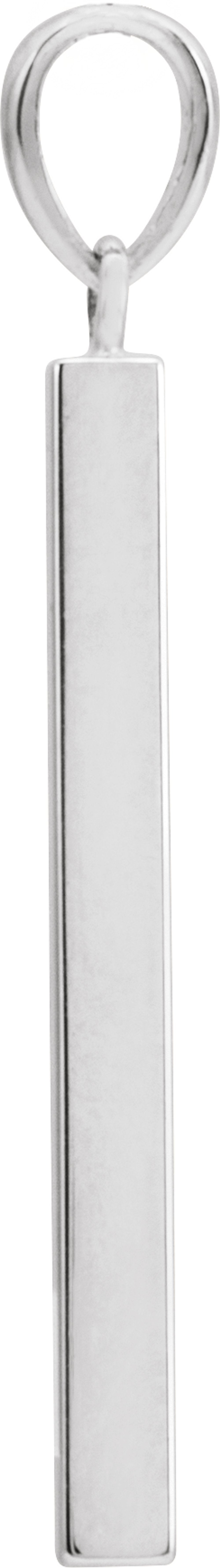 Sterling Silver Engravable Four-Sided Bar Pendant