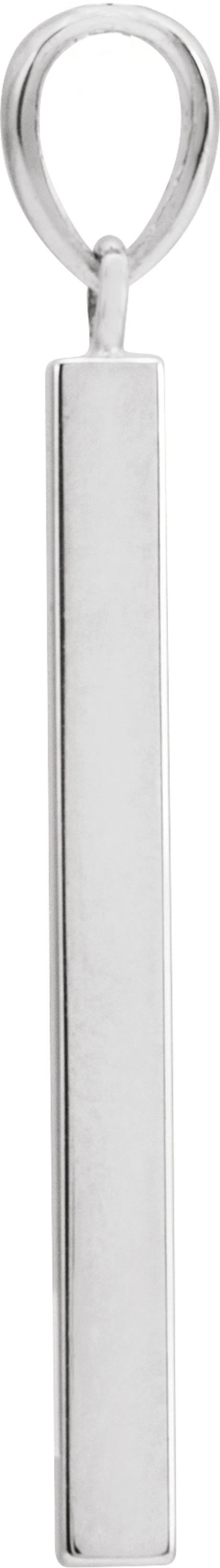 Platinum Engravable Four-Sided Bar Pendant