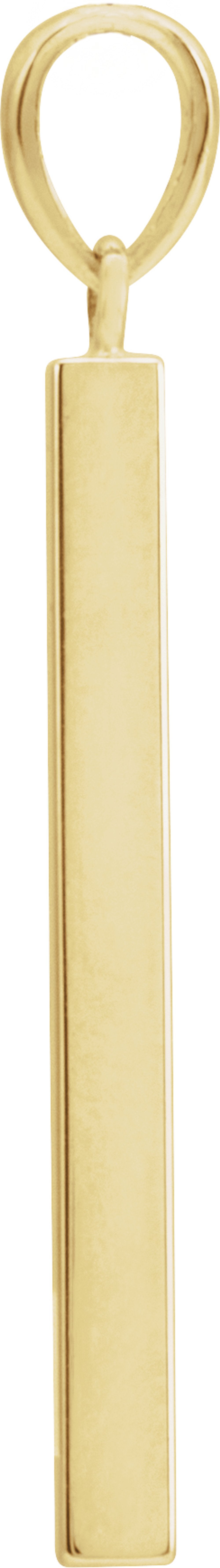 14K Yellow Engravable Four-Sided Bar Pendant