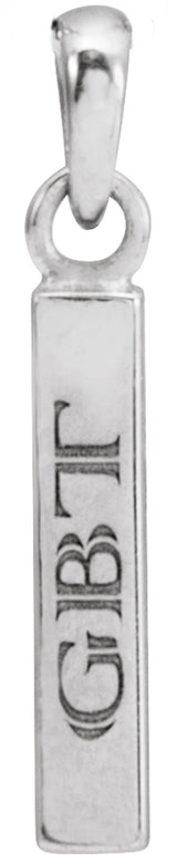 Sterling Silver Engravable Four-Sided Bar Pendant