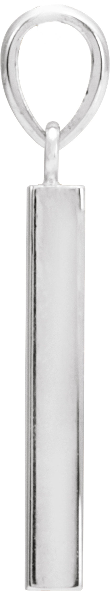 Platinum Engravable Four-Sided Bar Pendant