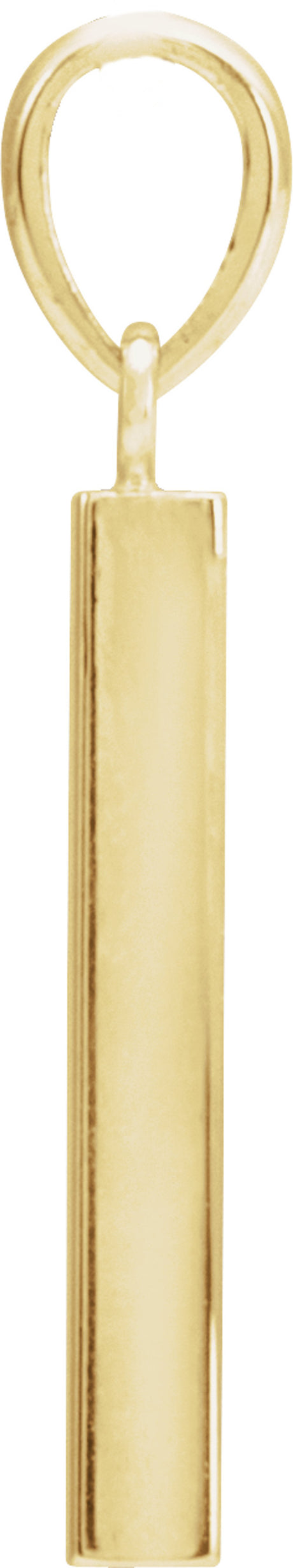 14K Yellow Gold Engravable Four-Sided Bar Pendant