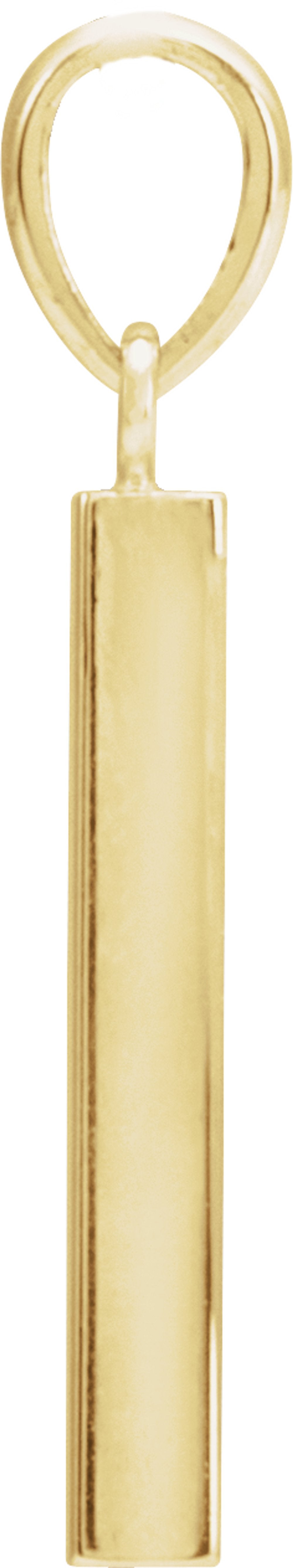 14K Yellow Gold Engravable Four-Sided Bar Pendant