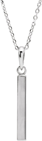 14K White Engravable Four-Sided Bar 16-18" Necklace