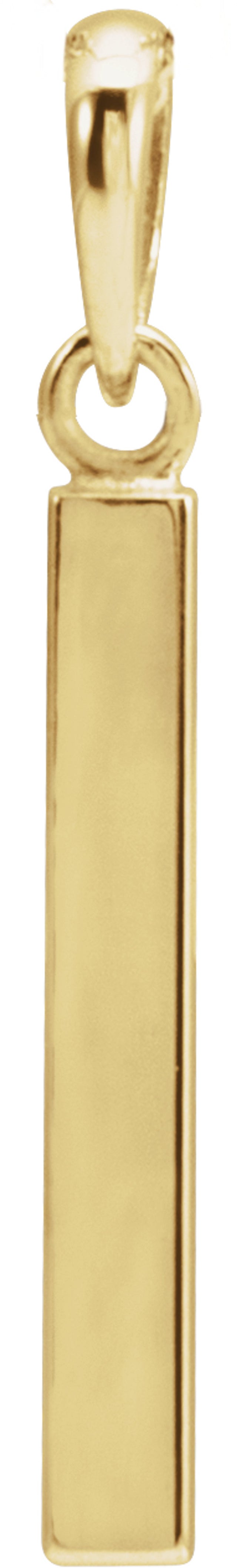 14K Yellow Gold Engravable Four-Sided Bar Pendant