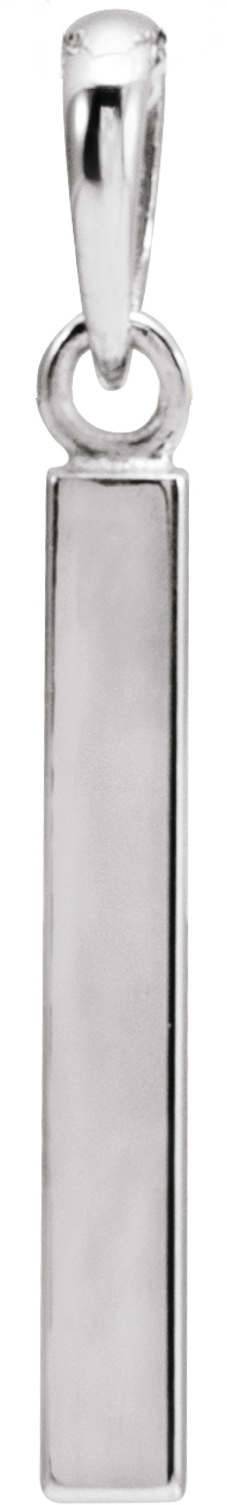 Sterling Silver Engravable Four-Sided Bar Pendant
